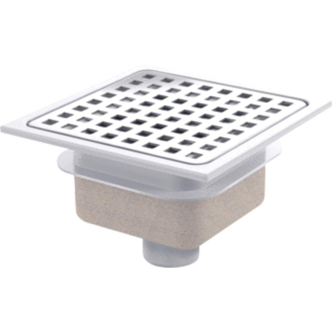 Van Den Berg siphon de sol en ABS avec grille en inox 15x15 sortie verticale 40mm GA91307