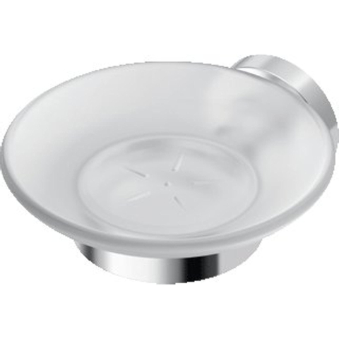 Ideal Standard Iom zeephouder met glazen schaal mat chroom 0180486