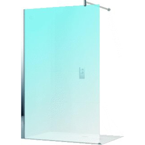 Novellini Lunes paroi de douche à l'italienne H 88 90x195cm avec barre de fixation murale 100cm profil chromé mat et verre transparent LUNESH901B 0335643