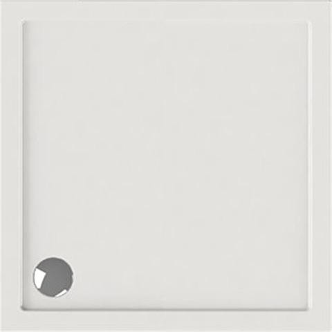 Wisa Maia Receveur de douche 75x75x5cm évacuation 90mm Carré Acrylique Blanc SW117935
