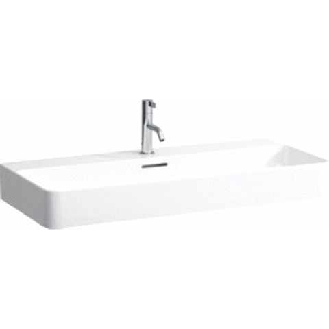 Laufen VAL lavabo 42x95x11.5cm avec trou de robinet avec trop-plein dessous poli SaphirKeramik lcc-blanc SW47002