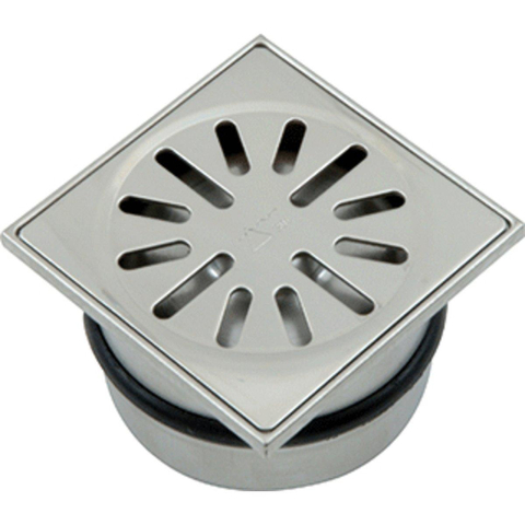Aquaberg RVS put met mofaansl 50mm 10x10cm met RVS reukslot 37mm 2300033