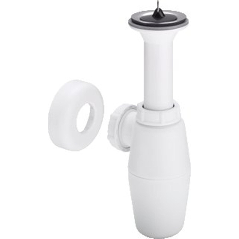 Viega siphon à tasse en plastique 5/4 sans tube mural avec rosace 0520934