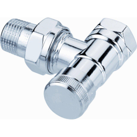 Danfoss RLV C Voetventiel aftapbaar 1/2 bi bu haaks chroom 7570075