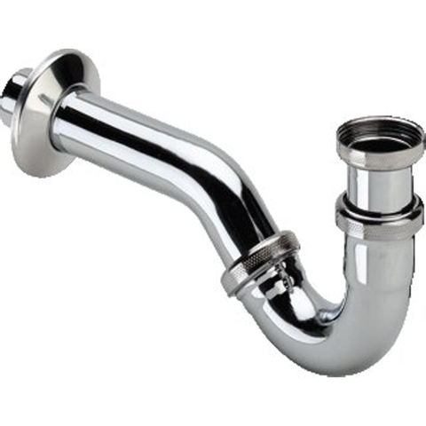 Viega siphon tubulaire pour bidet avec tube mural 5/4 avec rosace chrome 0510254