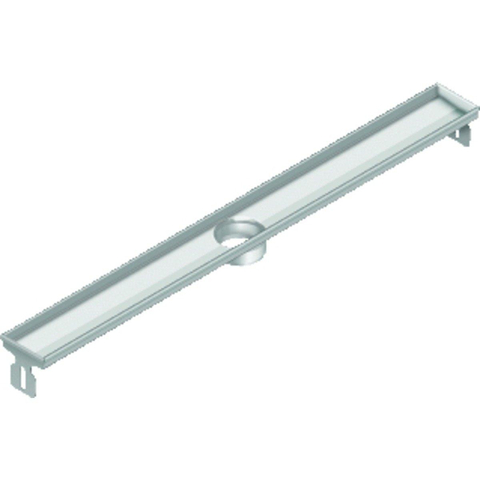 Aco FlexDrain E ShowerDrain Caniveau de douche en acier inoxydable rehausse sans bride 887mm (hors grille/boîtier de siphon/clapet anti-odeur) avec sortie verticale SW224241