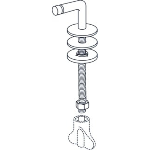 Pressalit 300 charnière fixe par paire pour Sphinx 300 cuvette au sol inox 0604522