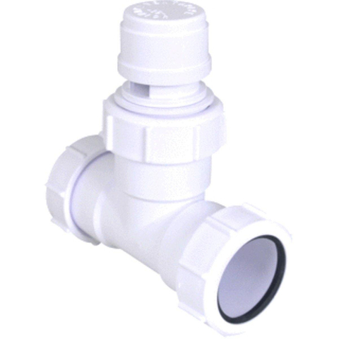 Walraven Mcalpine ventapipe jr beluchter met t stuk 40 mm wit TWEEDEKANS OUT14521