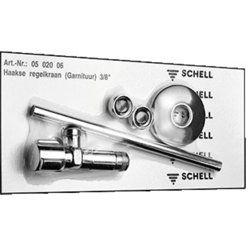 Schell Robinet d'arrêt d'angle avec tuyau 3/8x10mm pince chrome 0440264