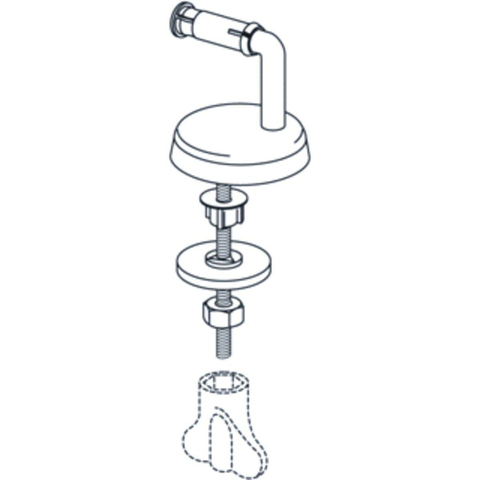Pressalit uni charnière pour abattant de WC 2000 et T2 inox GA44391