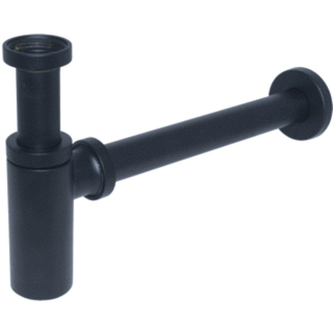 De beer designsifon 5/4"x32mm met muurbuis mat zwart SW278548