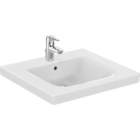 Lavabo Ideal Standard Connect Freedom 600x555x165 mm porcelaine blanche pour personnes à mobilité réduite 1 trou de robinet centré traversant SW89907