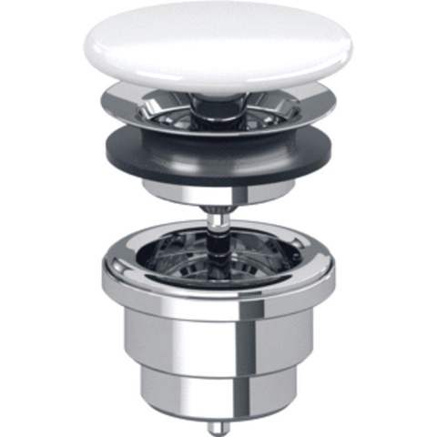 Villeroy & Boch afvoerplug m. vlakke keramische afdekking niet afsluitbaar ceramic+ stone white OUTLETSTORE STORE35893
