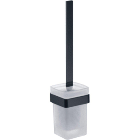Emco Loft Garniture de balai de WC avec insert en verre L noir SW158988