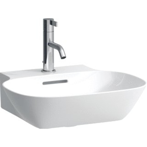 Laufen INO lave-mains - 41x45x12cm - ovale - trou de robinet au centre - avec trop-plein - blanc SW28279