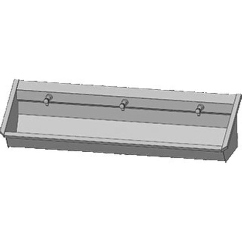 Intersan Sanilav wasgoot 180cm met 3 zelfsluitende kranen inox 304 GA42293
