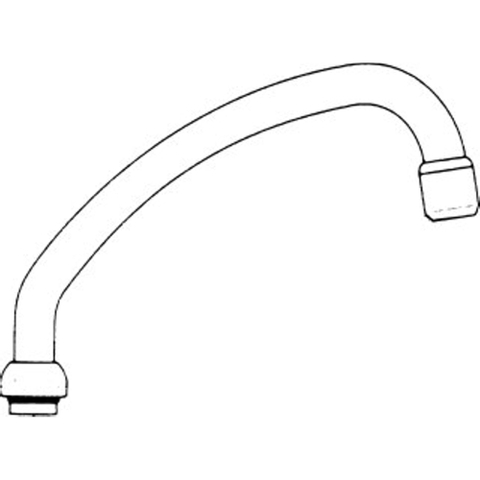 Venlo draaibare bovenuitloop met straalregelaar 3/4x170mm chroom 0421588