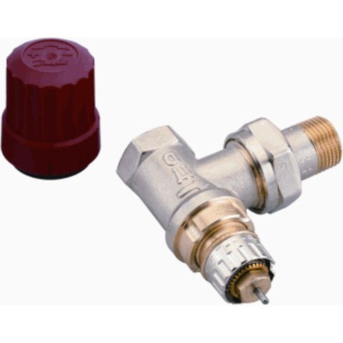 Danfoss robinet d'arrêt de radiateur avec préréglage 3/8 coudé Kvs = 065 m3/h RA N10 7572304