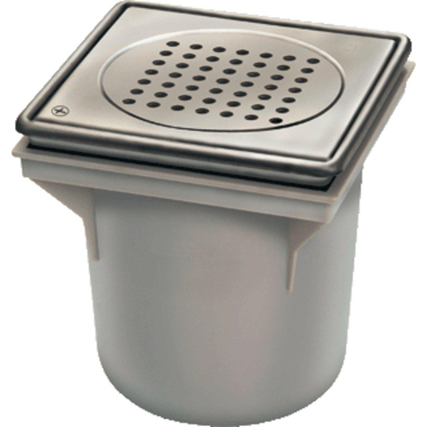 Van den Berg ABS afvoerput onderuitlaat met emmer 20x20cm RVS emmer vastzetbaar 2301113
