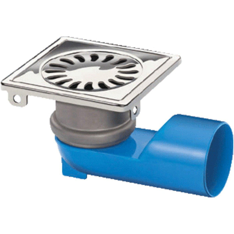 Van Den Berg siphon de sol 10x10cm sortie universelle 40/50mm Inox GA19120
