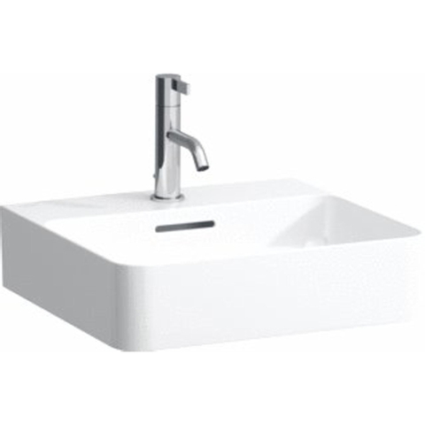 Laufen Val lave-mains - 42x45x11.5cm - trou de robinet au centre - avec trop-plein - dessous poncé - blanc SW28245