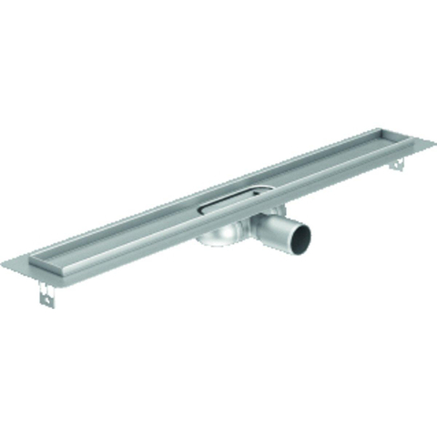 Aco ShowerDrain C douchegoot rvs m.vloerflens z.rooster, 70mm breed, stankslot 25mm 785mm inb.diepte 65mm m.zijuitloop OUTLETSTORE STORE41611