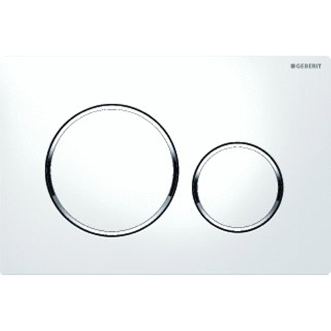 Geberit Sigma20 bedieningplaat - 2-toets spoeling - frontbediening - 24.6x16.4cm - set van 2 - glans wit SW889965