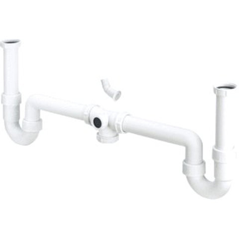 Viega Raccord de vidage double avec 2 siphons 1 1/2x40 blanc GA75416
