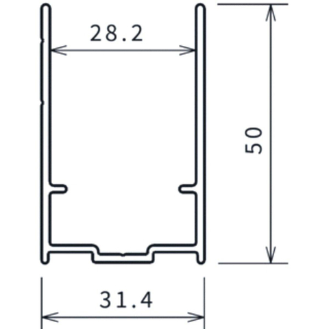 Novellini Young 2.0 verlengingsprofiel H=200cm chroom TWEEDEKANS OUT14646