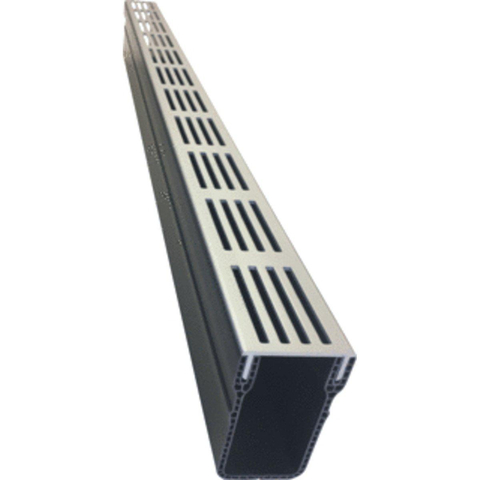 Aco slimline caniveau à fente avec grille de conception 100cm pour le drainage de jardin aluminium noir SW99081