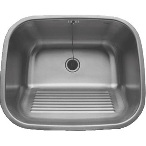 Loggere Lavabo H19xP45cm 0 trous de robinet rectangulaire Inox brossé SW117335