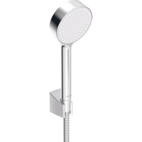 Hansa Hansabasicjet ensemble de bain douchette 1 jet D95 mm support mural douchette technologie anticalcaire flexible de douche 1500 mm chromé SW89958