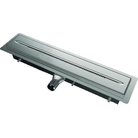 Aco WTW ShowerDrain caniveau de douche acier inoxydable avec bride de sol 800mm raccordement à gauche profondeur d'encastrement 120mm kiwa 2046527