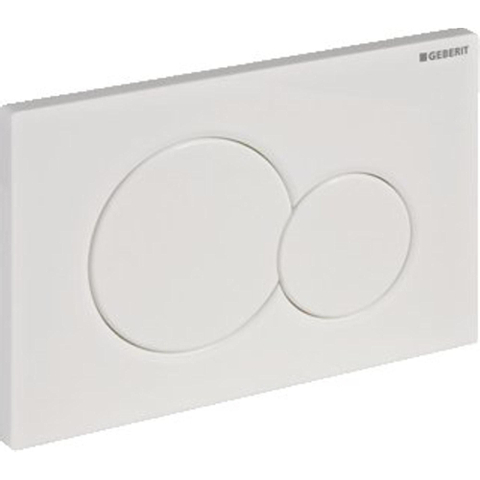 Geberit Sigma01 bedieningplaat, 2-toets spoeling frontbediening voor toilet 24.6x16.4cm wit 0700518