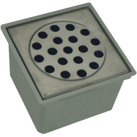 Wavin ABS siphon de sol avec sortie verticale 75mm 20x20cm gris 2113460