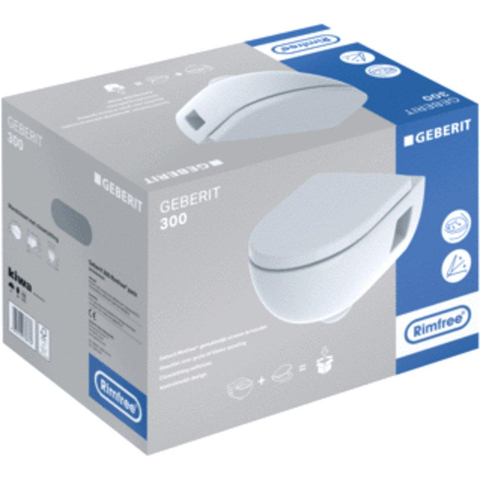 Geberit 300 basic ensemble WC incluant réservoir encastré Grohe et plaque de commande Grohe Arena chrome SW439193