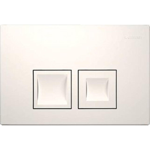Geberit Delta50 bedieningsplaat, 2-toets spoeling frontbediening voor toilet 24.6x16.4cm wit 0701182