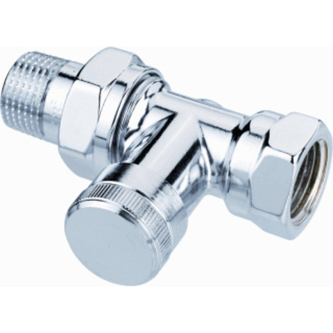 Danfoss RLV C Voetventiel aftapbaar 1/2 bi bu recht chroom 7570073