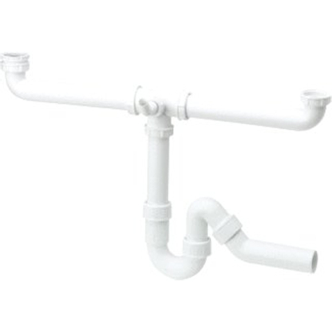 Viega hostaleen bonde double avec siphon 6/4 40mm centrique blanc 7541179