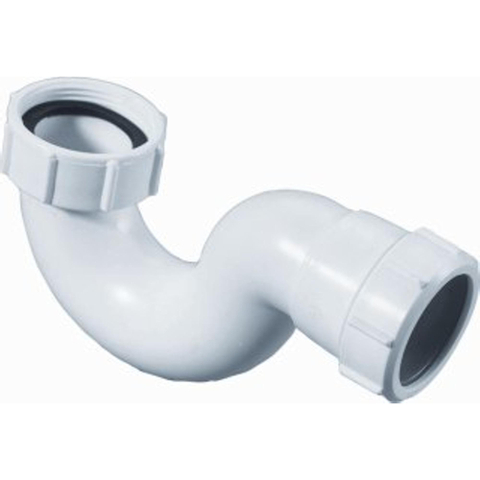 McAlpine siphon de receveur de douche modèle bas 6/4x40mm adapté pour baignoire ou douche avec garde d'eau 20mm blanc 0520748