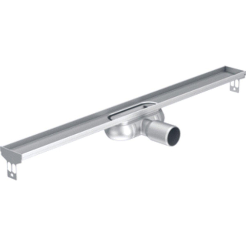 Aco ShowerDrain C caniveau de douche inox s. bride sans grille, 70mm large, garde d’odeur 25mm 685mm prof. d’encastrement 65mm av. sortie latérale SW398870