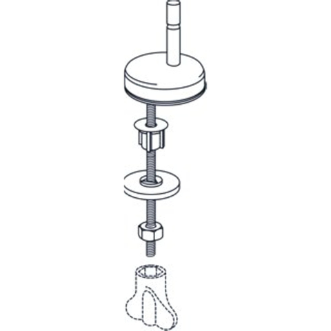 Pressalit uni charnière pour Concordia ou Scandinavia Plus inox GA82125