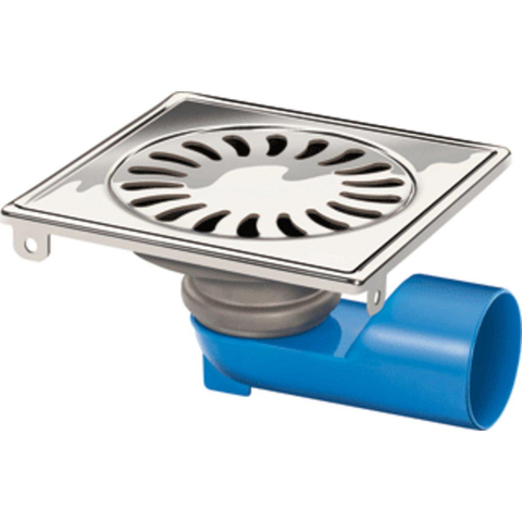 Van Den Berg siphon de sol 15x15cm sortie universelle 40/50mm inox GA19129