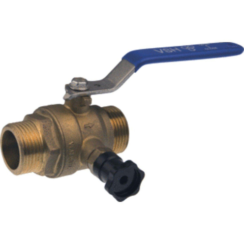Vsh Premium vanne à bille 2x joint plat 3 4 avec vidange laiton GA49340
