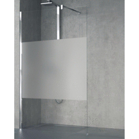Novellini Giada douche à l'italienne h 110x195cm avec support mural 100cm profil chrome mat et verre transparent 0336329