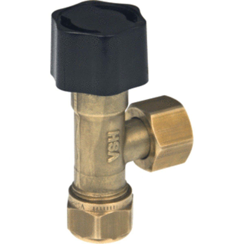 Vsh Robinet d''arrêt d''angle 3/8F x 12 mm à compression Laiton GA82050