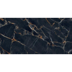Abk Imoker Signoria Carrelage sol et mural 60x120cm - rectifié - aspect marbre - Port Gold brillant (noir) SW856533