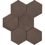 Ragno Rewind Vloer- en wandtegel hexagon 18x21cm 9.5mm R9 porcellanato Tobacco SW222891