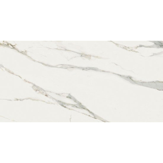 Abk imoker Signoria Carrelage sol et mural - 60x120cm - rectifié - aspect marbre - Calacatta Michelangelo brillant (blanc)