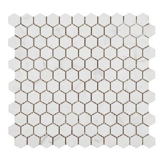 Hexagon Carrelage mosaïque 29.5x29.5cm céramique blanc